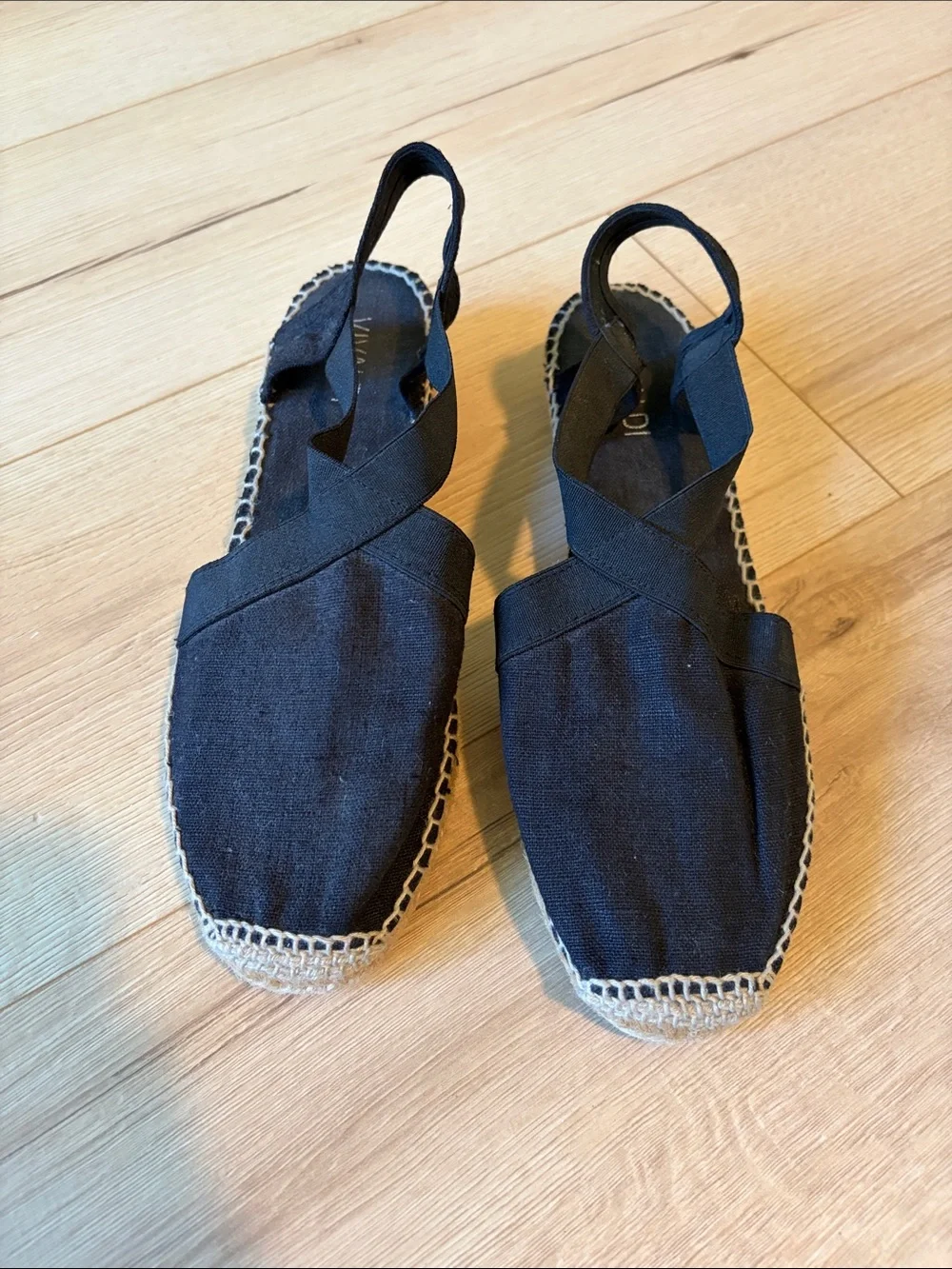 Black Espadrille Slingback Heels